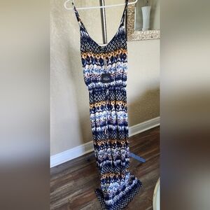 Bohemian Maxi Dress with Geometric Print